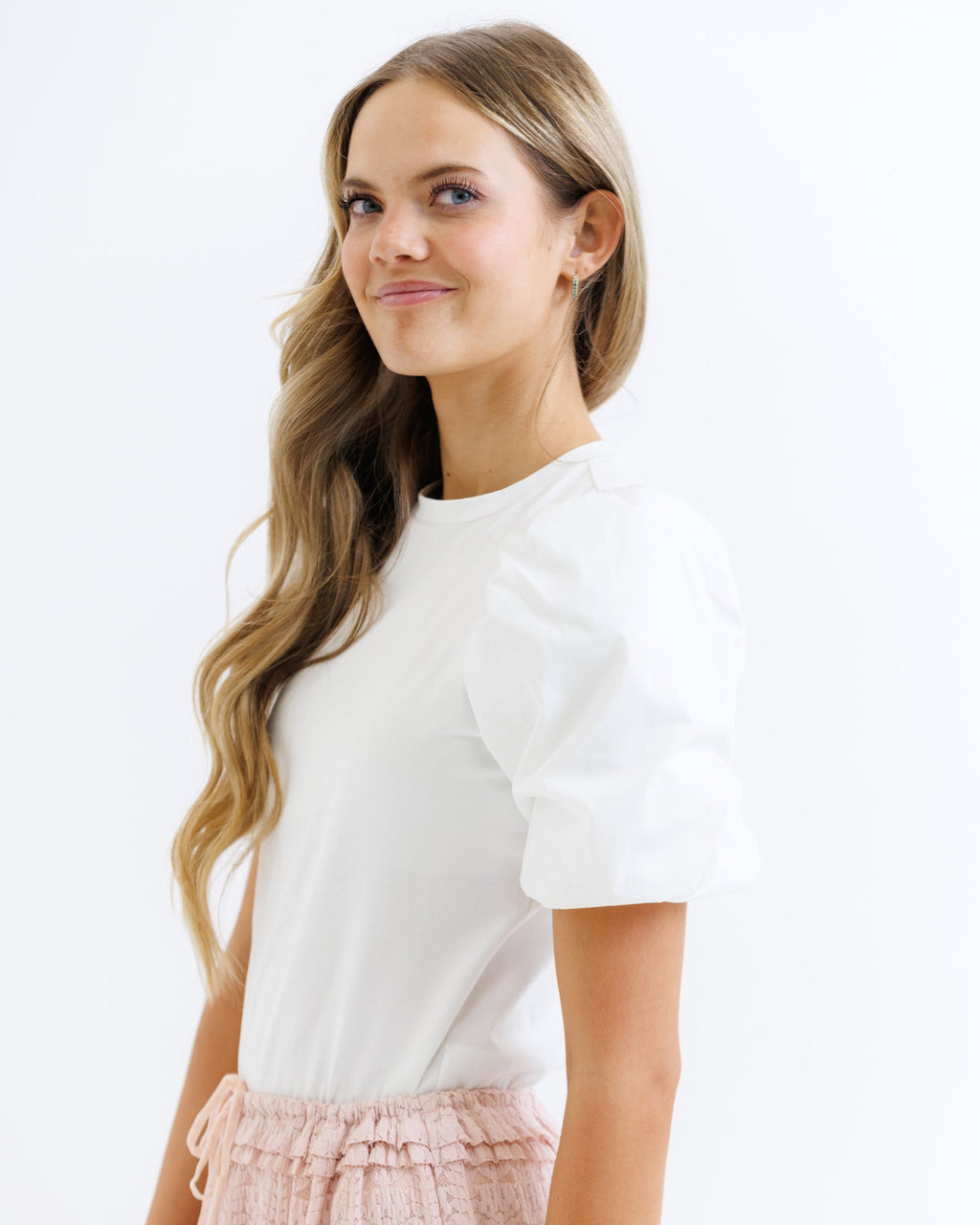 Beyond Basic Top | Bubble Sleeve Knit Top