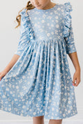 Bluebell 3/4 Sleeve Ruffle Twirl Dress | Girls 6M–10