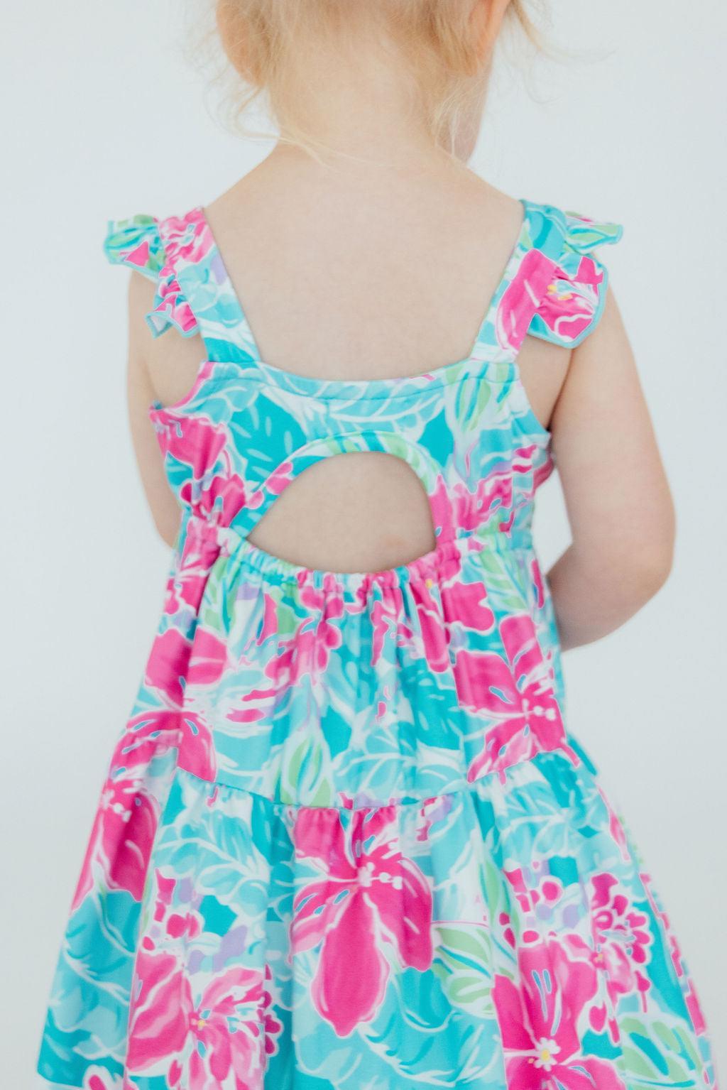 Tropical Punch Ruffle Maxi Dress | Girls Sizes 2T–12