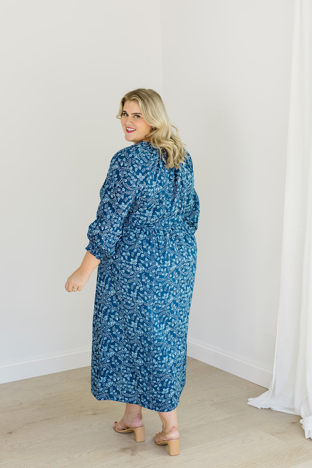 The Savana Midi Dress in Winter Blossom | Button-Up Floral Midi with Pockets