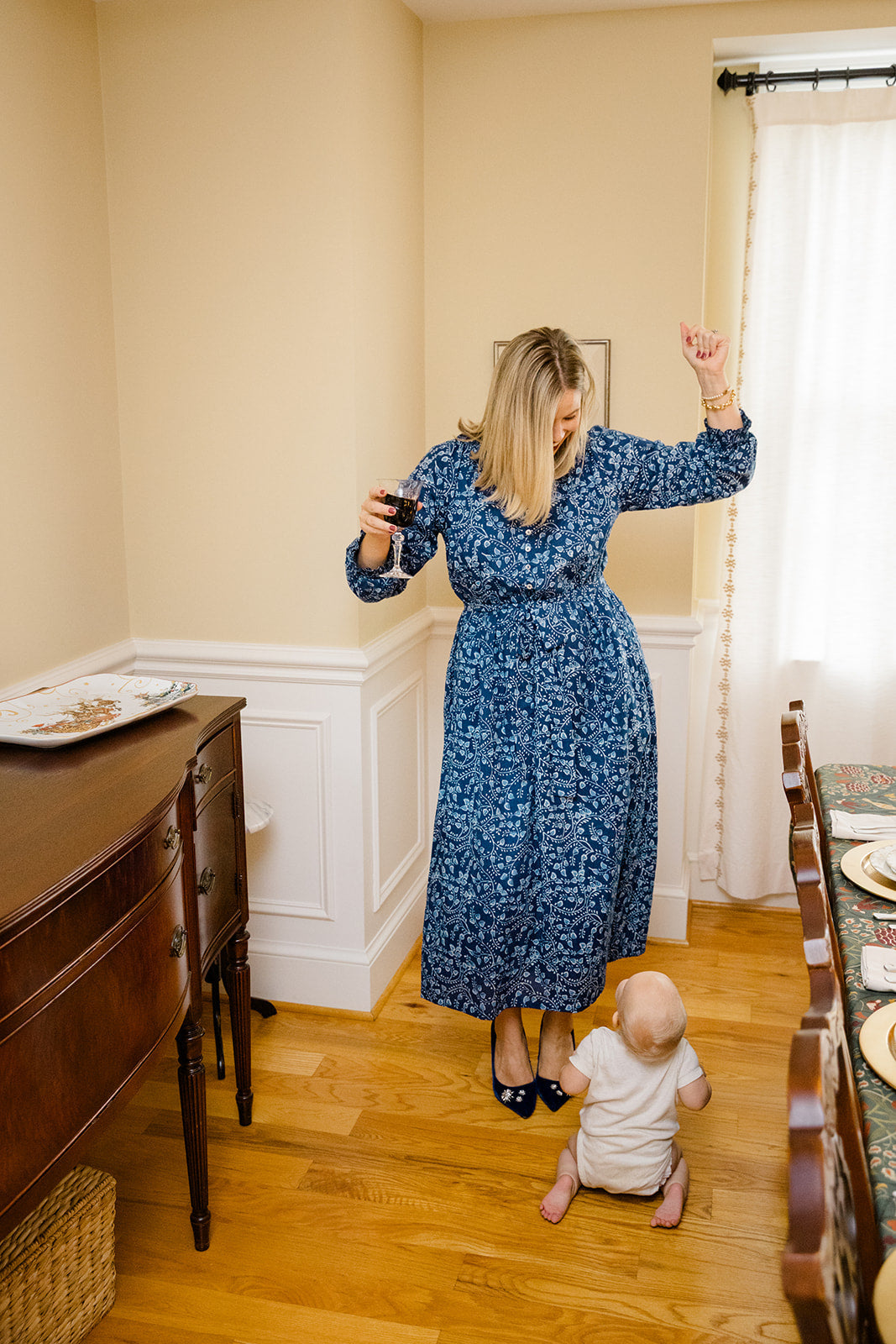 The Savana Midi Dress in Winter Blossom | Button-Up Floral Midi with Pockets