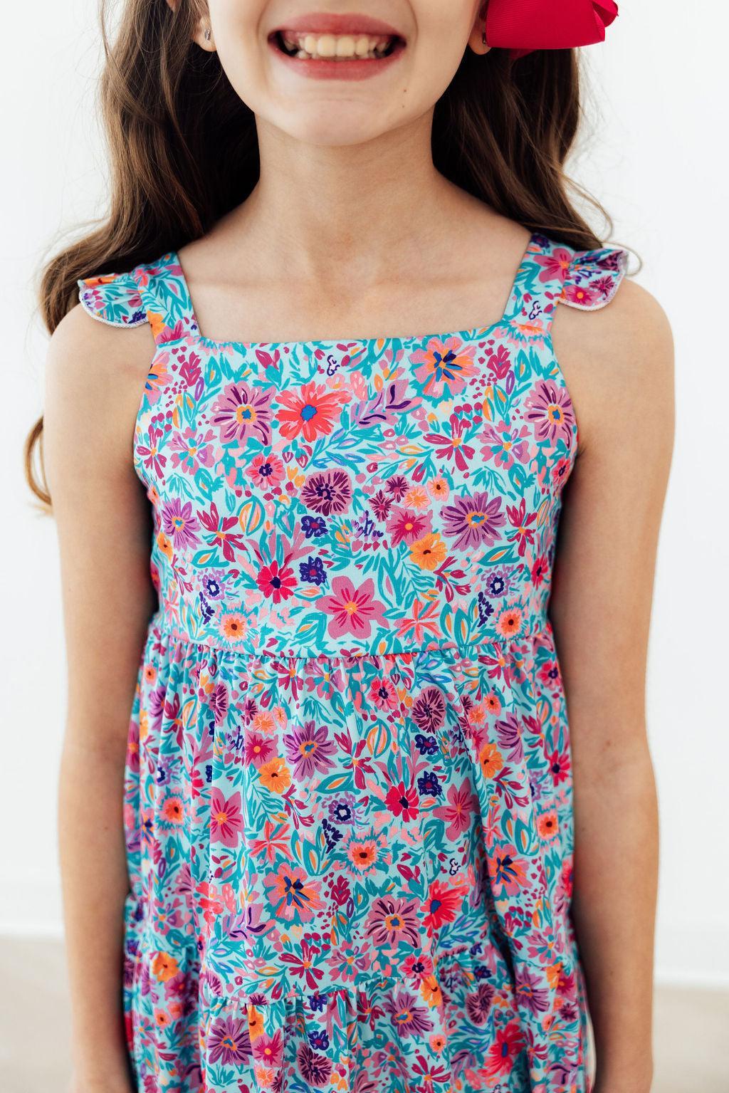 Tropical Garden Ruffle Maxi Dress | Girls Sizes 2T–12