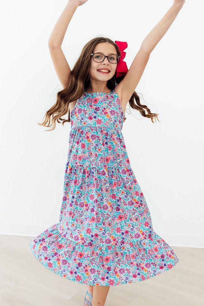 Tropical Garden Ruffle Maxi Dress | Girls Sizes 2T–12