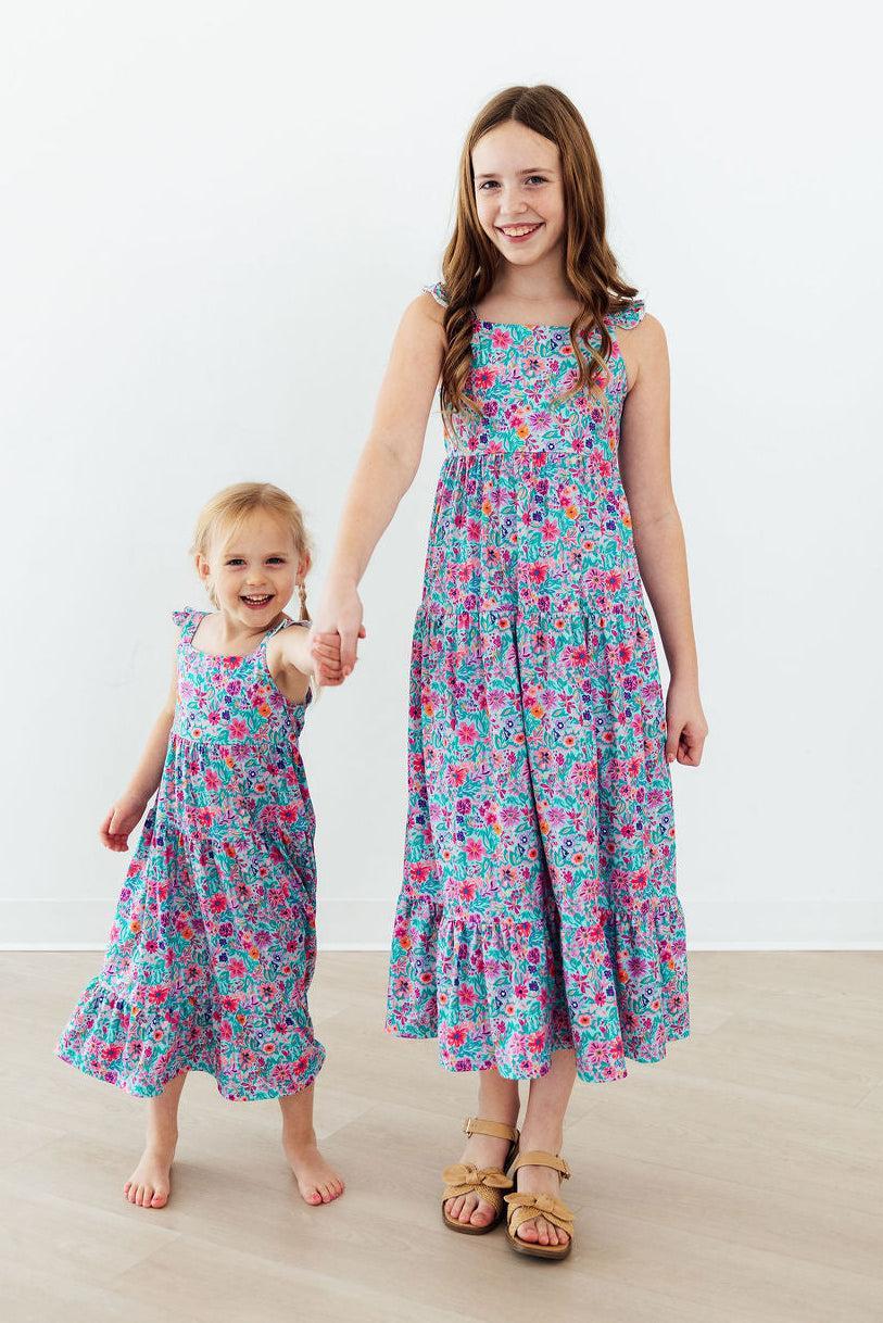 Tropical Garden Ruffle Maxi Dress | Girls Sizes 2T–12