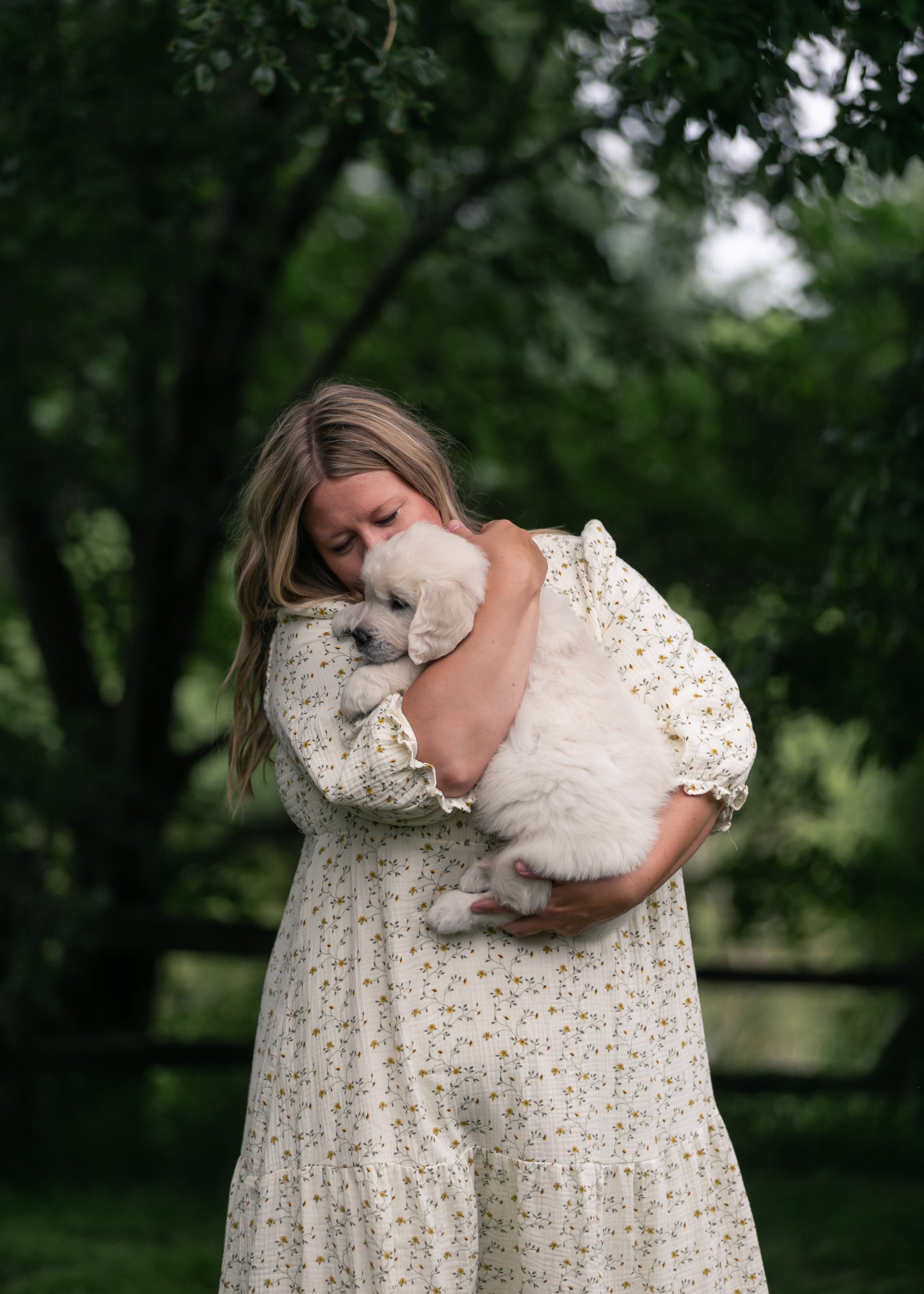 Flora Smocked Midi Dress | 3/4 Puff Sleeve & Pockets