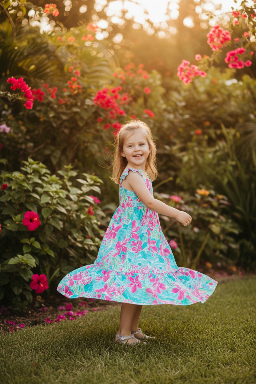 Tropical Punch Ruffle Maxi Dress - Garden